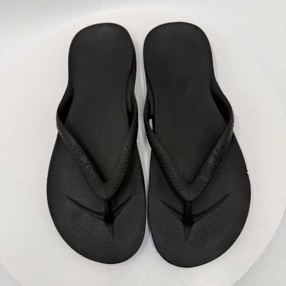 Archies Flip Flops Shoes Womens Size 7 Black Orthotic High Arch Support Sandals - Picture 4 of 8